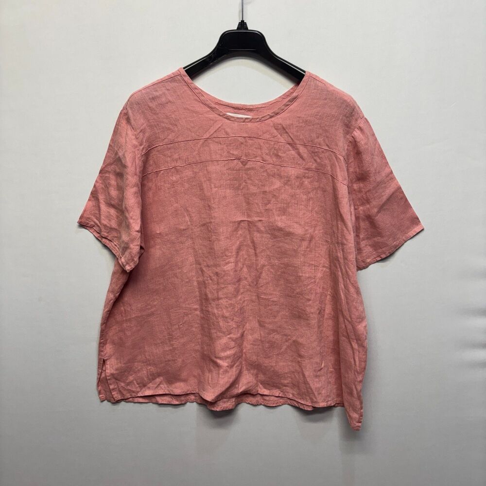 Flax by Jeanne Engelhart 100% Linen Shirt Blouse Top Size Large C100 -2